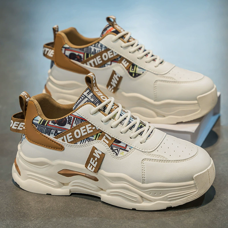 2025 весенняя мужская обувь новая дышащая маленькая белая обувь мужская мода дикая спортивная обувь на толстой подошве повседневная обувь для мужчин