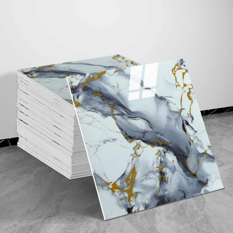 Cross-Border Imitation Tile Self-Adhesive Marble Wall Stickers Living Room Bathroom Wall Decoration Waterproof and Moisture-Proof with Aluminum Foil