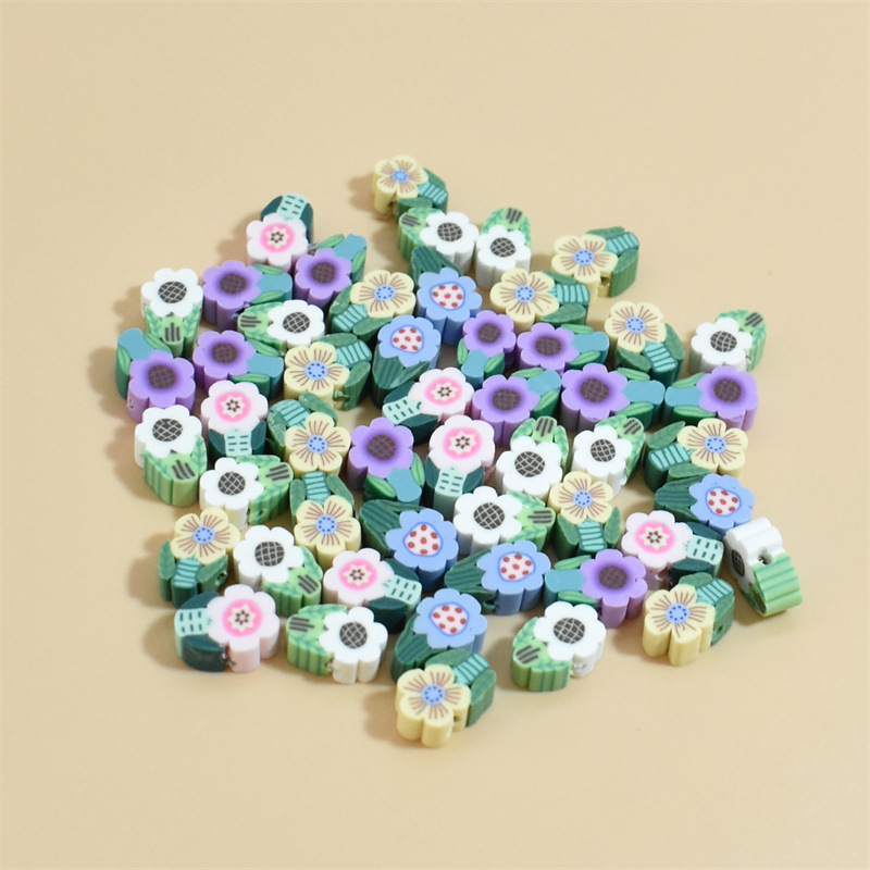 100 PCS/Package Soft Clay Flower Beads display picture 2