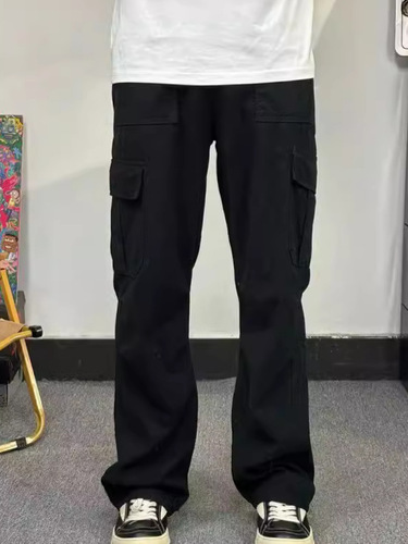 Men's Summer Thin Design-Focused Pleated Pants with Multiple Pockets, Off-White, Quick-Drying American Paratrooper Trousers