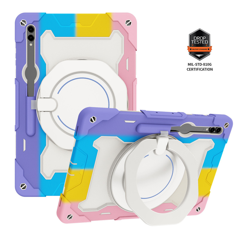 Suitable for Samsung Tab S9Ultra Tablet Protective Cover S8Ultra Bracelet Bracket Shoulder Strap Armor Anti-Fall Shell