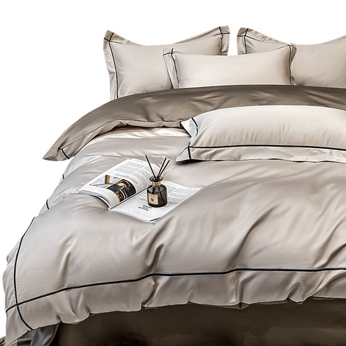 High-end 100% Pure Cotton Long Staple Cotton Four-Piece Set, 100% Cotton Bedding Set with Sheet and Comforter, Autumn and Winter Bedding Essentials