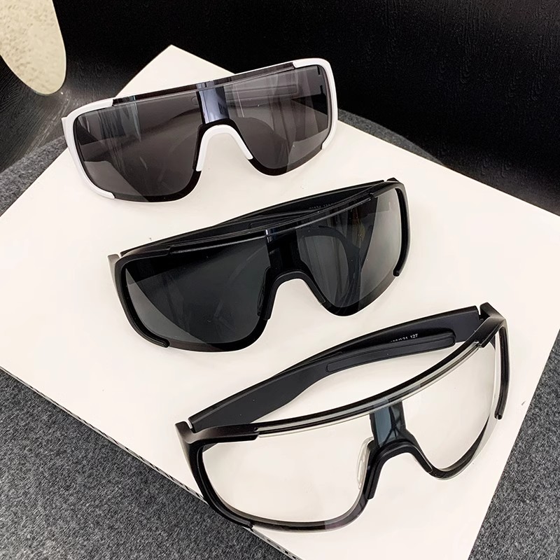 Gafas de Ciclismo con Marco Grande de PC, Protección UV, Cortavientos, Protección Solar, para Ciclismo y Atletismo