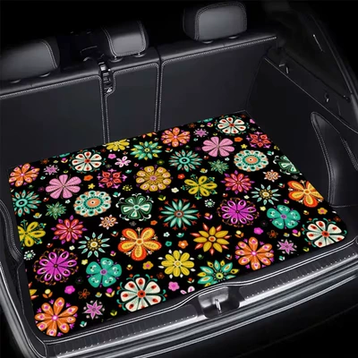 to clean, dust-proof mat, Avtomobil döşəmə paspasları - 425de-floral-car-floor-mat-3-75100cmcrystal-velvet-with-dot-plastic-backing