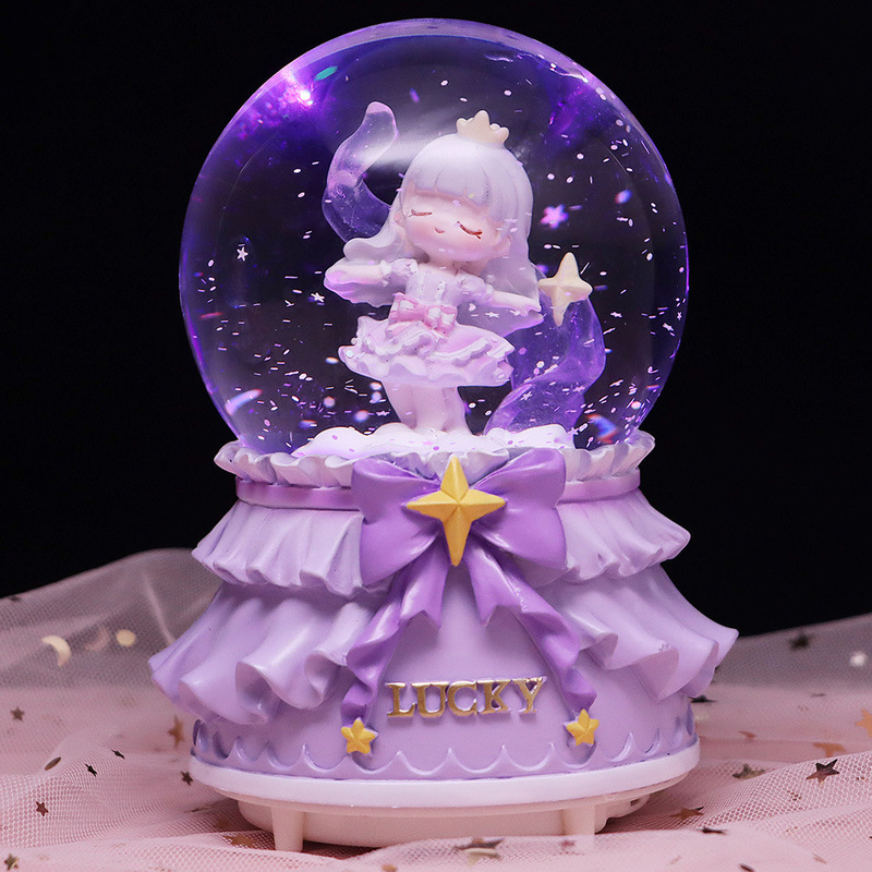 Girl's magic card girl's crystal ball cute angel music box decoration birthday gift bedroom decoration wholesale Girl's magic card girl's crystal ball cute angel music box decoration birthday gift bedroom decoration wholesale