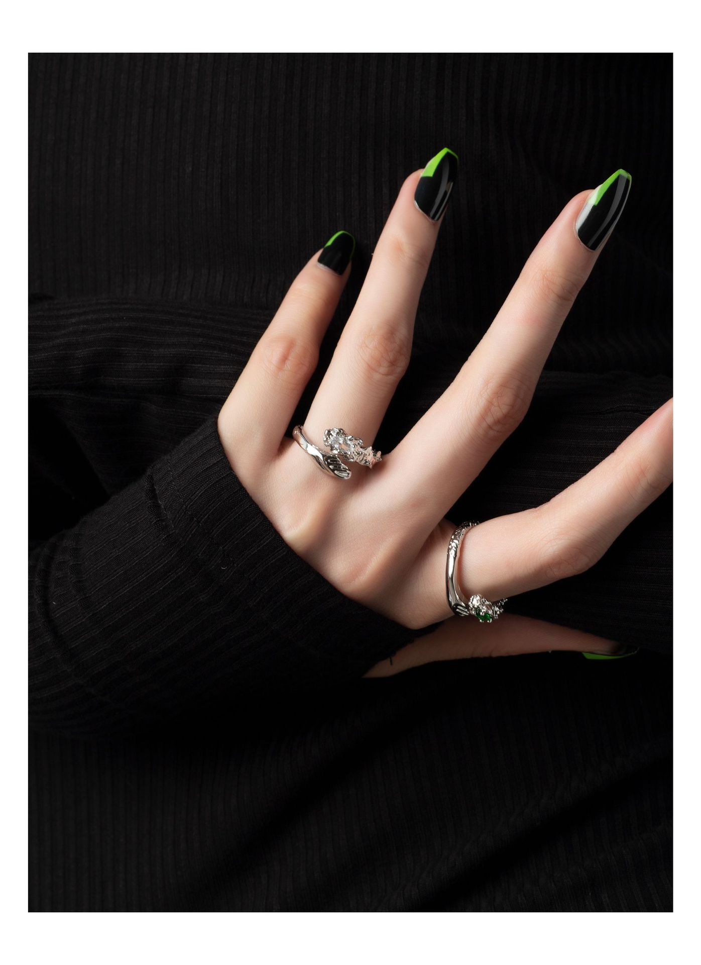 Fashion Snake Copper Plating Zircon Open Ring