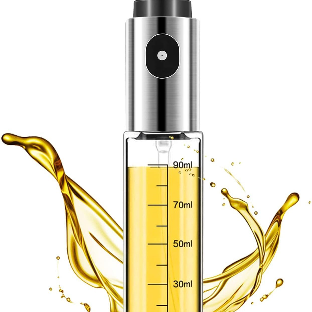 Botella de spray de aceite de acero inoxidable botella de condimento de olla de aceite de barbacoa botella de condimento con escala botella de salsa de olla de aceite botella de atomización