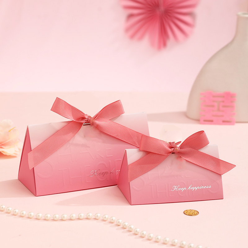 Gradient pink + pink ribbon