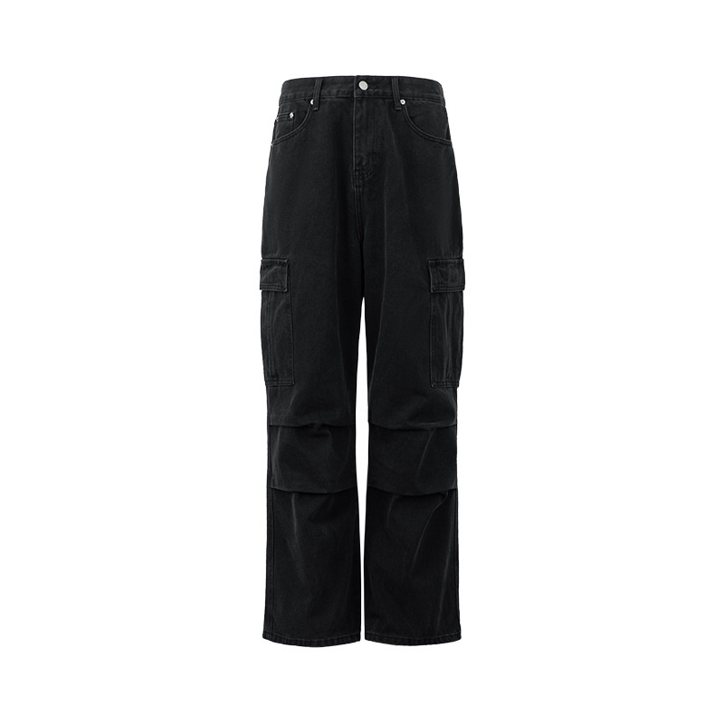 Pantalones cargo estilo americano UNF para hombre, otoño-invierno 2024, nuevos, lavados, vintage, multibolsillos, holgados, de marca original, jeans de moda.