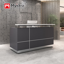 人造石台面板前台油漆工艺接待台热卖烤漆柜台公司前台桌收银台