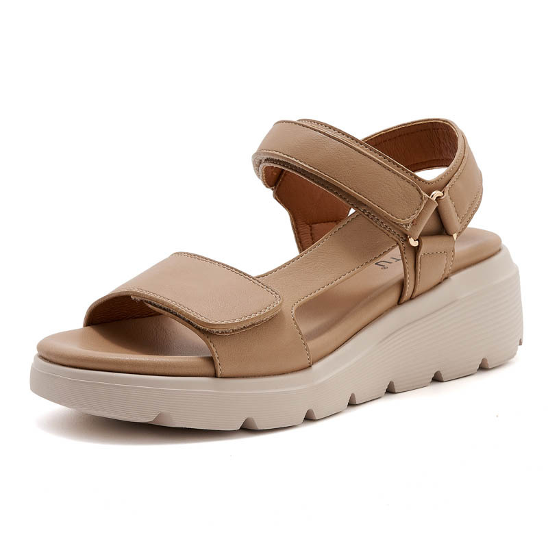 950-4 Verano 2025 Amazon nuevo velcro de metal sandalias de mujer tacones casuales zapatillas de tamaño ligero