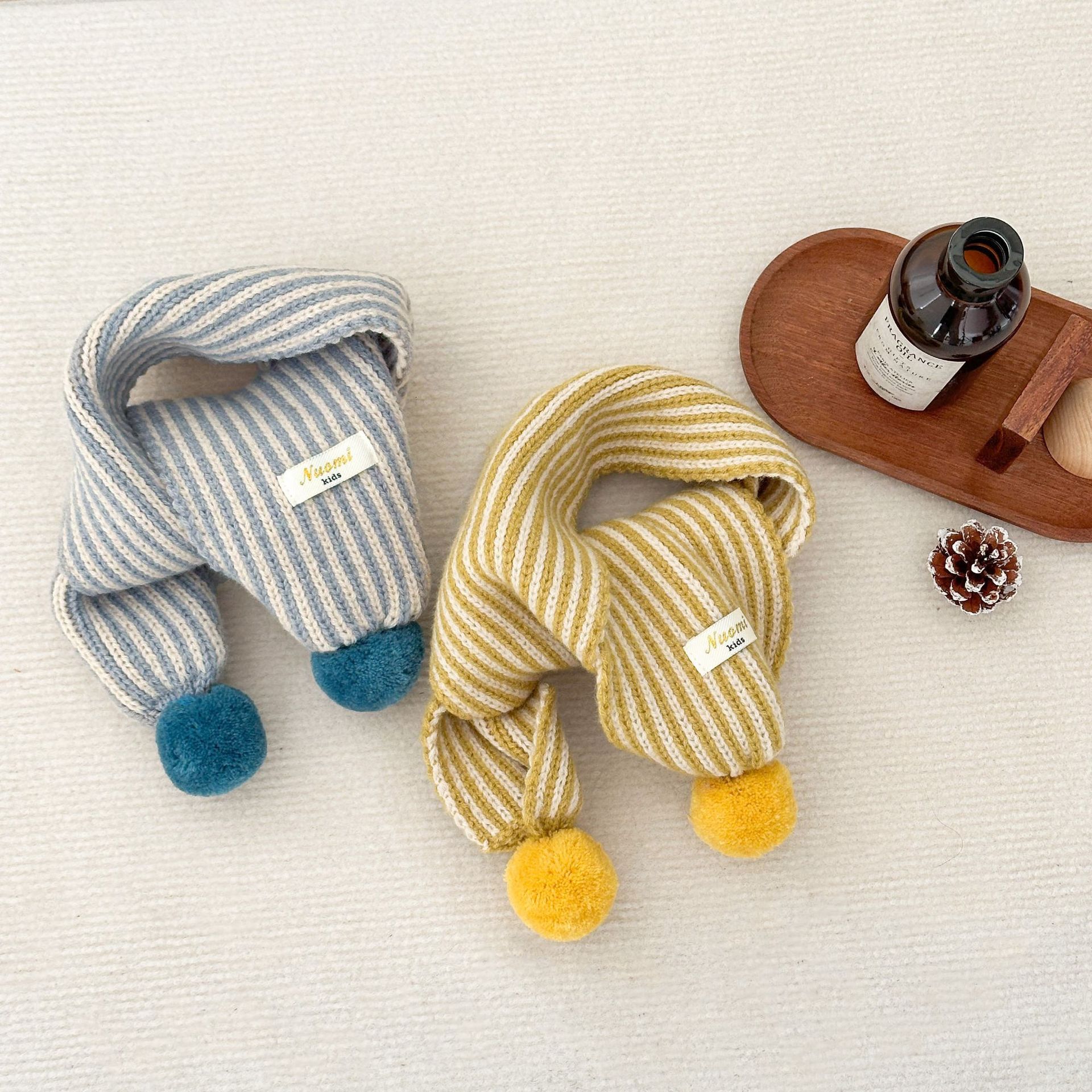 Niños otoño invierno bufandas de punto coreanas para bebés masculinos y femeninos, invierno a prueba de viento, calentamiento, cuello de pelota, moda