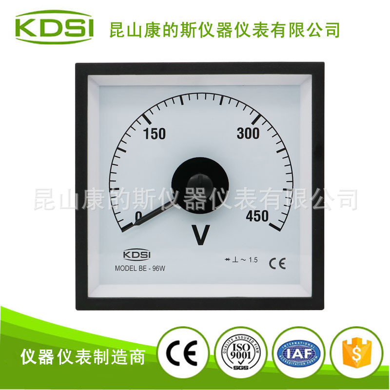 KDSI广角度指针式交流电压表BE-96W AC450V 船用电压仪表