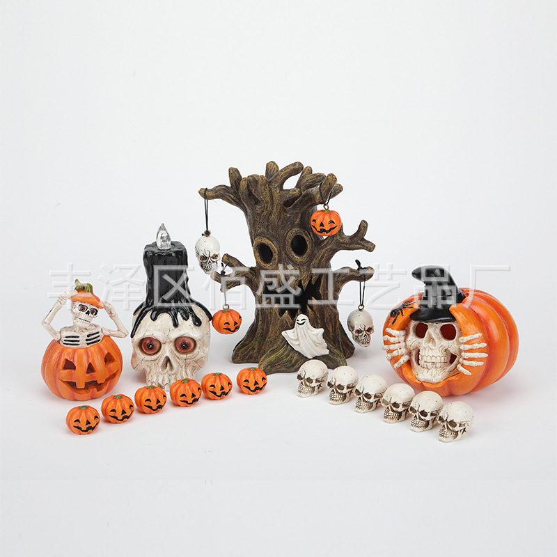 Decoraciones de Halloween transfronterizas calaveras lámparas candelabres esencia de árbol calabaza decoraciones fantasmas fiesta de terror interior vestido
