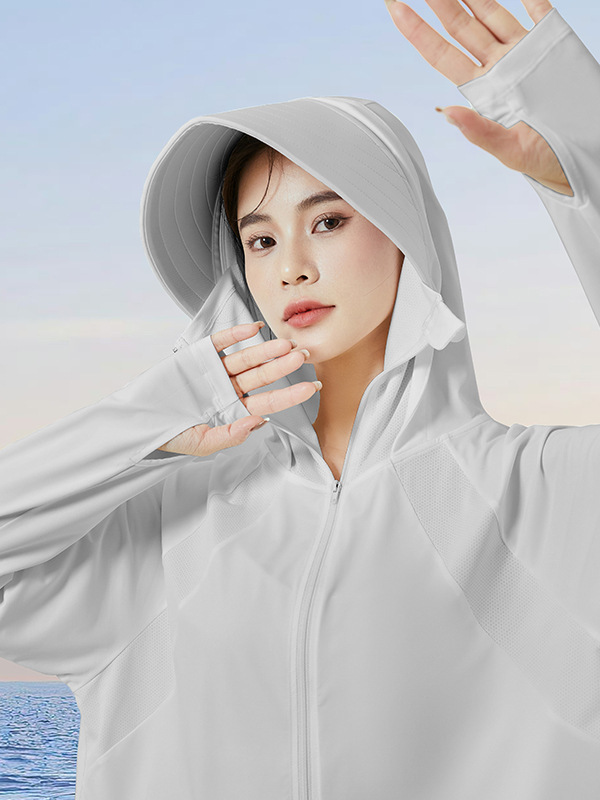 スポットグッズ！ Jiaoxia 同じスタイルの日焼け止め服夏アイスシルク抗 UV 長袖ブラウスジャケット屋外日焼け止め服女性用|undefined