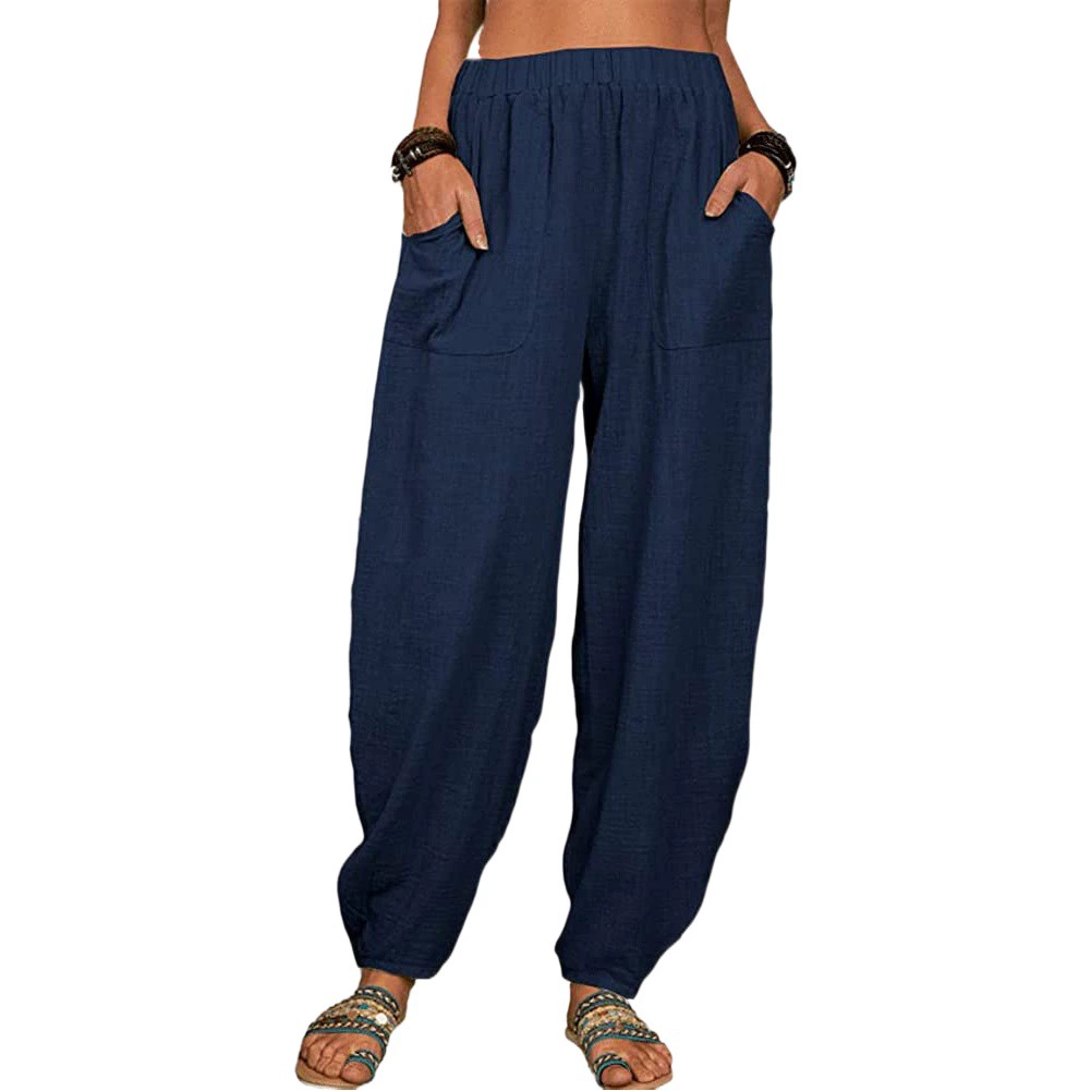 Европейские и американские повседневные брюки в стиле casual, свободные хлопковые брюки-шаровары для дома, брюки-шаровары в стиле харем.