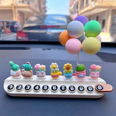 Nömrəli dayanma kartı Number Plate, Temporary Parking Sign - 7-simulated-potted-plants-beige-aromatherapy-stop-sign-colorful-balloons