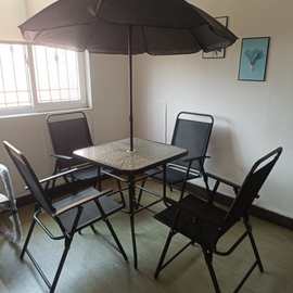 现代简约休闲庭院花园户外桌椅奶茶店阳台茶几组合铝合金椅