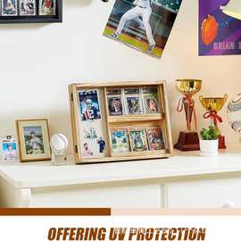 厂家新款木质球形卡片展示架家用小卡收藏夹实木游戏卡收纳架