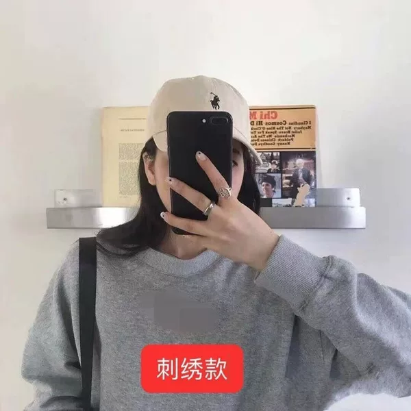 Embroidered Sweatshirt, Autumn and Winter Cotton, Round Neck, Loose Fit, Same Style, Sports Long-Sleeve, Trendy Brand, Unisex Student Jacket Top