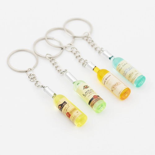 Cute and creative small gifts, simulated wine bottles, red wine bottles, beverage bottles, keychains, mobile phone bag pendants