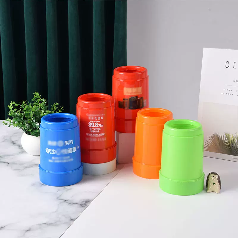 广告塑料筷子筒定 制饭店餐馆圆形筷子盒定 做PP沥水筷笼印刷logo