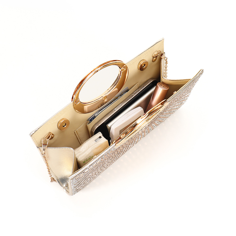 Evening Handbag Shiny Rhinestone Striped Clutch For Weddings_voghion.com