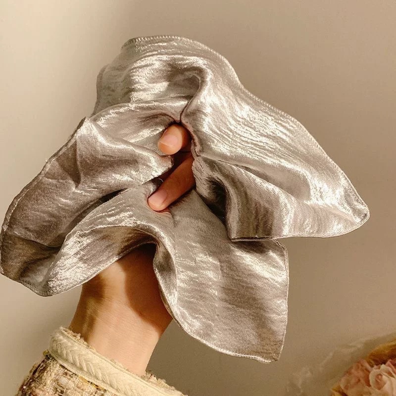 16# silver purple gilded square scarf hair tie about 22cm