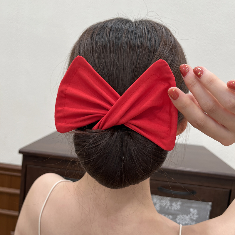 新しい波点プリントマジックツイストクリップ怠け者のヘアアイロンと丸子の髪の神器の蝶結びの髪飾り|undefined