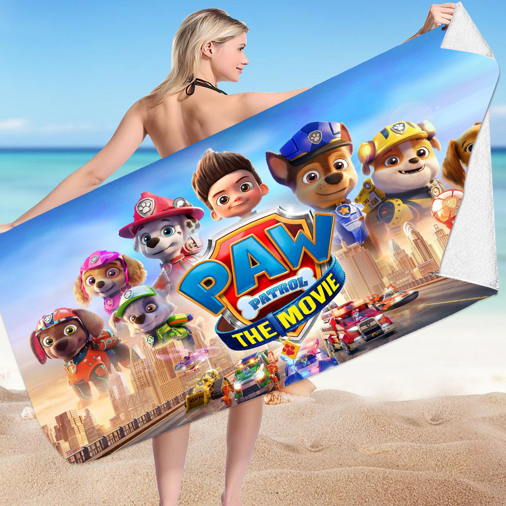 Paw Patrol Beach Towel Microfiber Double Sided Velvet Beach Towel Swim Towel Variety Square Towel Beach Towel