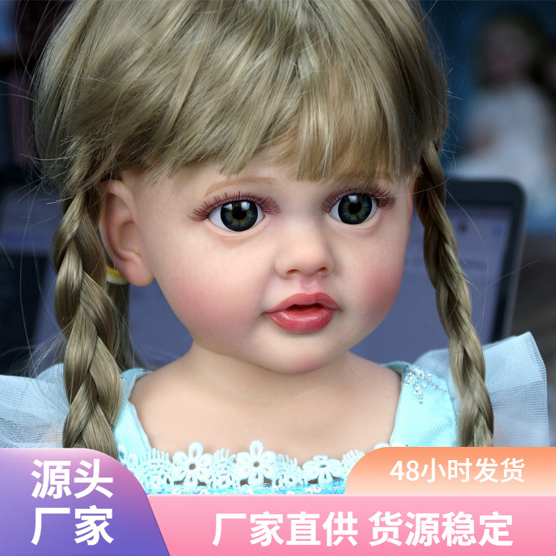 Fábrica de vinilo muñeca simulación de 22 pulgadas muñeca de bebé suave pesada muñeca
