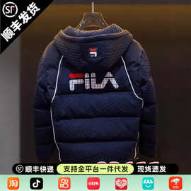 2025冬季新款男士连帽菱格棉服轻奢潮流保暖外套时尚百搭修身款