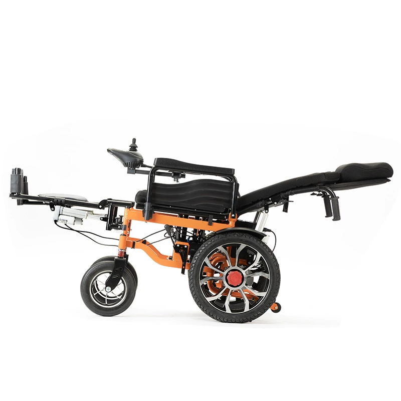 Прямые поставки с завода: популярное автоматическое кресло-коляска с откидной спинкой и автоматическим подъемом ног, складное, из углеродистой стали, для людей с ограниченными возможностями и пожилых.