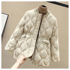 中長タイプの綿服の女性2023秋冬の新型韓国版の洋気は腰を厚くしてコートの小さい綿の上着を厚くします。