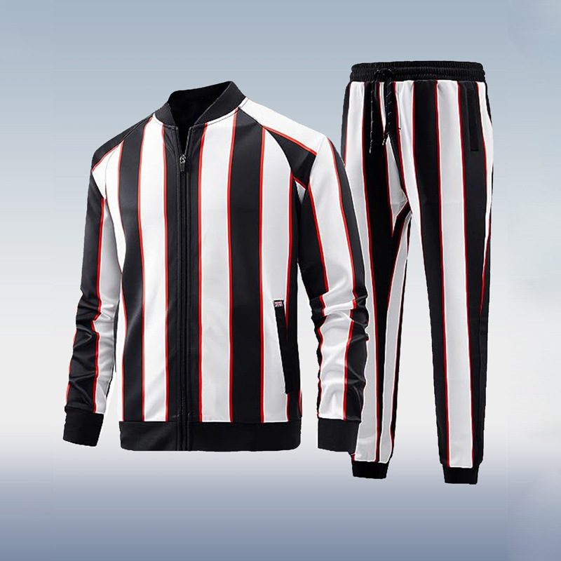 2023 Otoño e Invierno transfronterizo nuevo traje de chaqueta con cremallera para hombre Amazon pantalones de manga larga collar de dos piezas conjunto