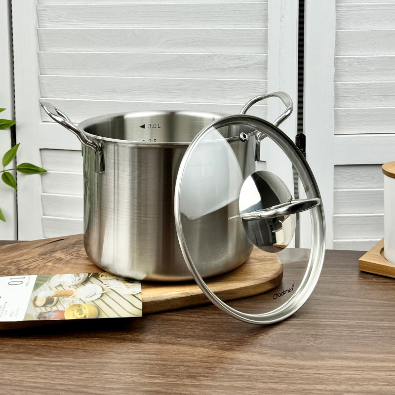 Chockmen Zhuo Deming 18 / 10 acero inoxidable 18cm profundización de la olla de sopa de fideos gruesos caseros