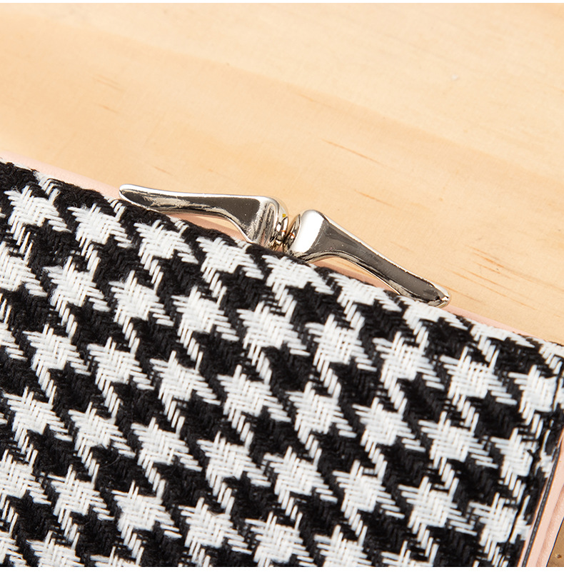 Women's Houndstooth Pu Leather Buckle Wallets display picture 14