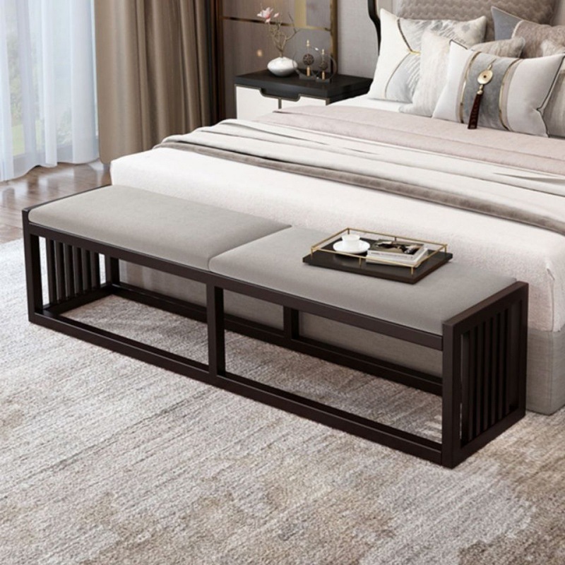 Bed end stool New Chinese style bedroom solid wood Shoe changing stool Doorway couture Cloakroom Long benches Light extravagance Chairs &amp; Stools