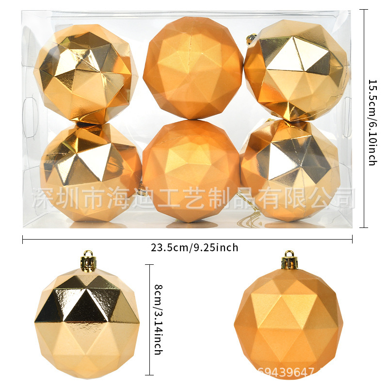Bola de diamante dorado de 8 cm
