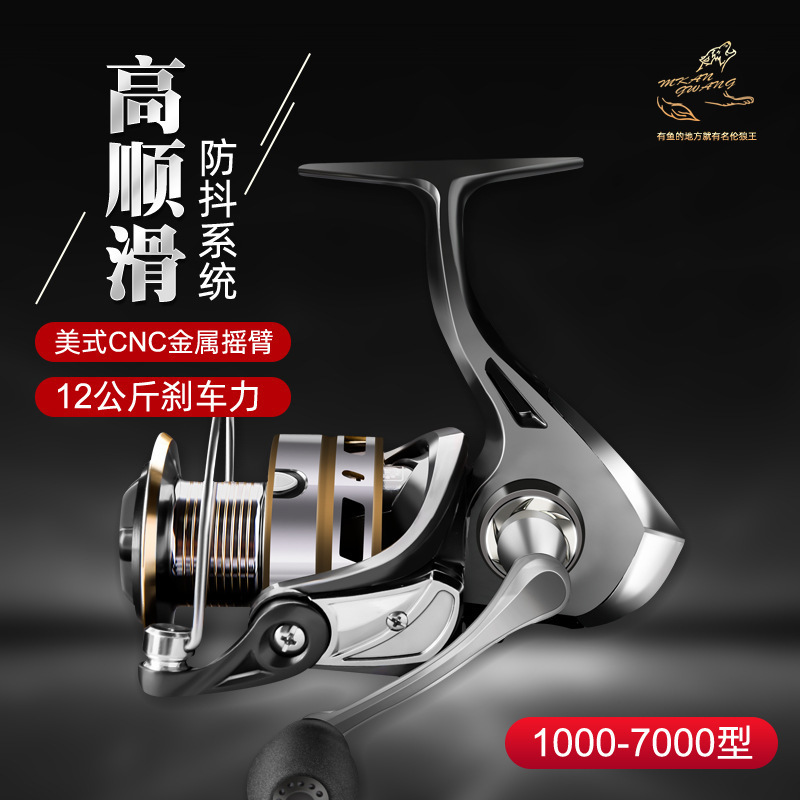 正品名伦狼王鱼轮纺车轮全金属远投轮金属摇臂微物路亚轮渔轮斜口|undefined