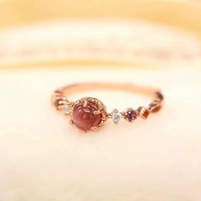 Organic retro universal one size adjustable ring pomegranate, simple and elegant design