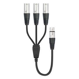 2Feet XLR母转 3 XLR 公 卡农一分三 一母转三公麦克风音频线0.6M
