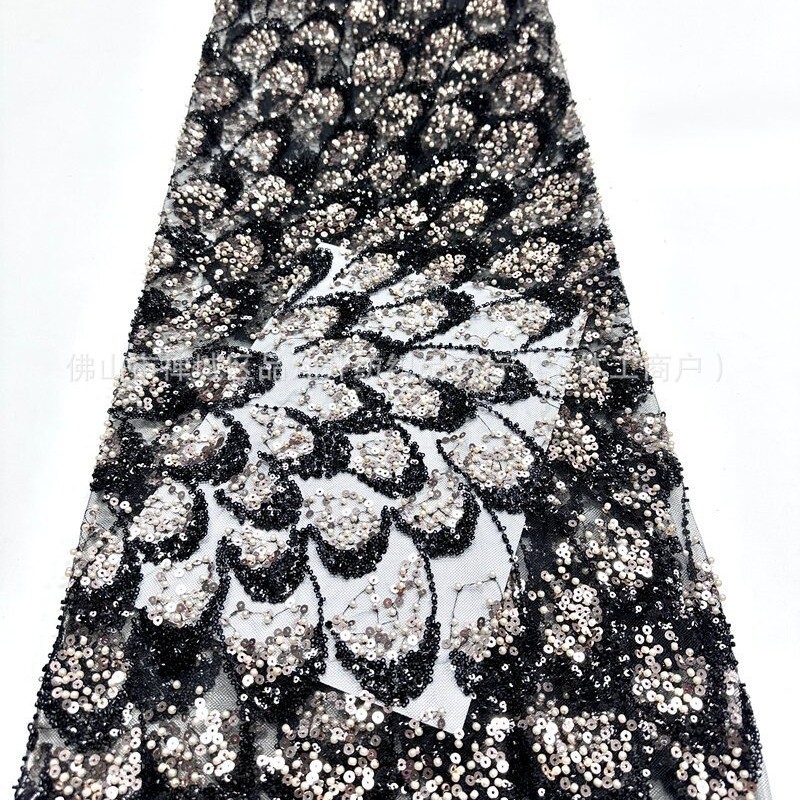 Nueva moda de la industria pesada tela bordada de perlas Gaoding cena de fiesta vestido de baile tela de trajes de vestido transfronterizo