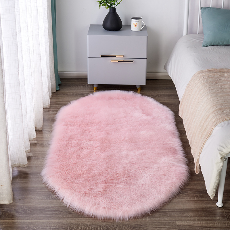 Amazon cross-border plush carpet oval be...