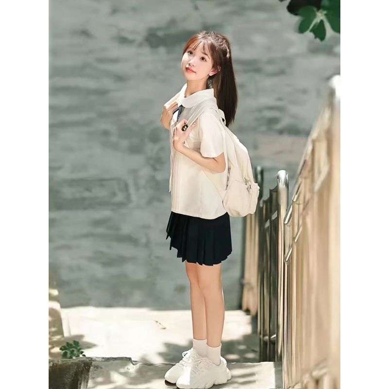 White Shirt Women's Summer Short-Sleeved Jk Uniform Suit High School Student Junior High School Student Graduation Class Uniform School Uniform Japanese Style Preppy Style
