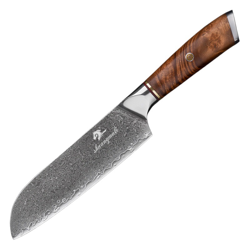 Damasco cuchillo de acero de 7 pulgadas Sande cuchillo de madera de sombra mango de registro cuchillo de cocinero de acero inoxidable entrega transfronteriza