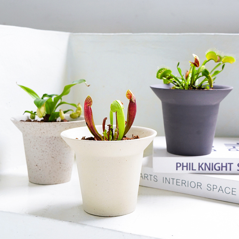 韓國簡約陶瓷花盆網紅ins北歐風個性創意陶盆透氣塊根龍舌蘭盆器