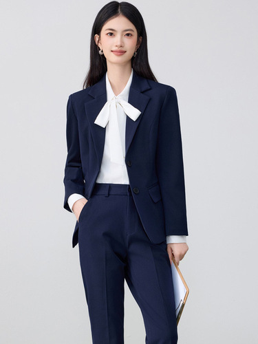 Gray suit set women's formal wear autumn new high-end sense university student job interview professional suit jacket