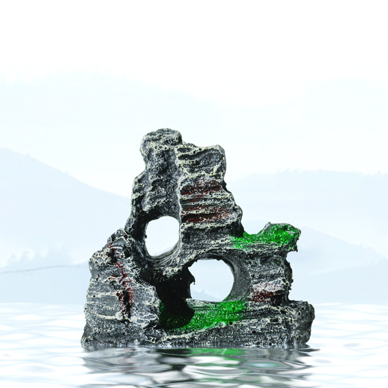 Decoración de acuario simulación de resina creativa rocalla pecera paisajismo decoración del hogar estilo chino sólido 4 estilos explosivos
