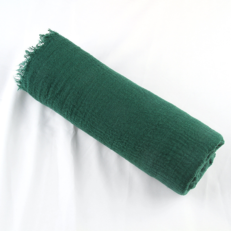 cotton and linen Material Women's Elegant Lady Simple Style Solid Color Cotton And Linen Scarf